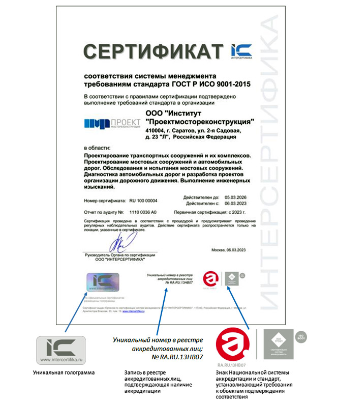 Сертификат Оргага по сертификации ИНТЕРСЕРТИФИКА с логотипом Росаккредитации и аккредитацией ФСА